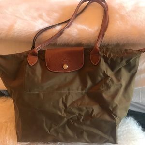Longchamp ‘Large Le Pliage” Tote in New Khaki